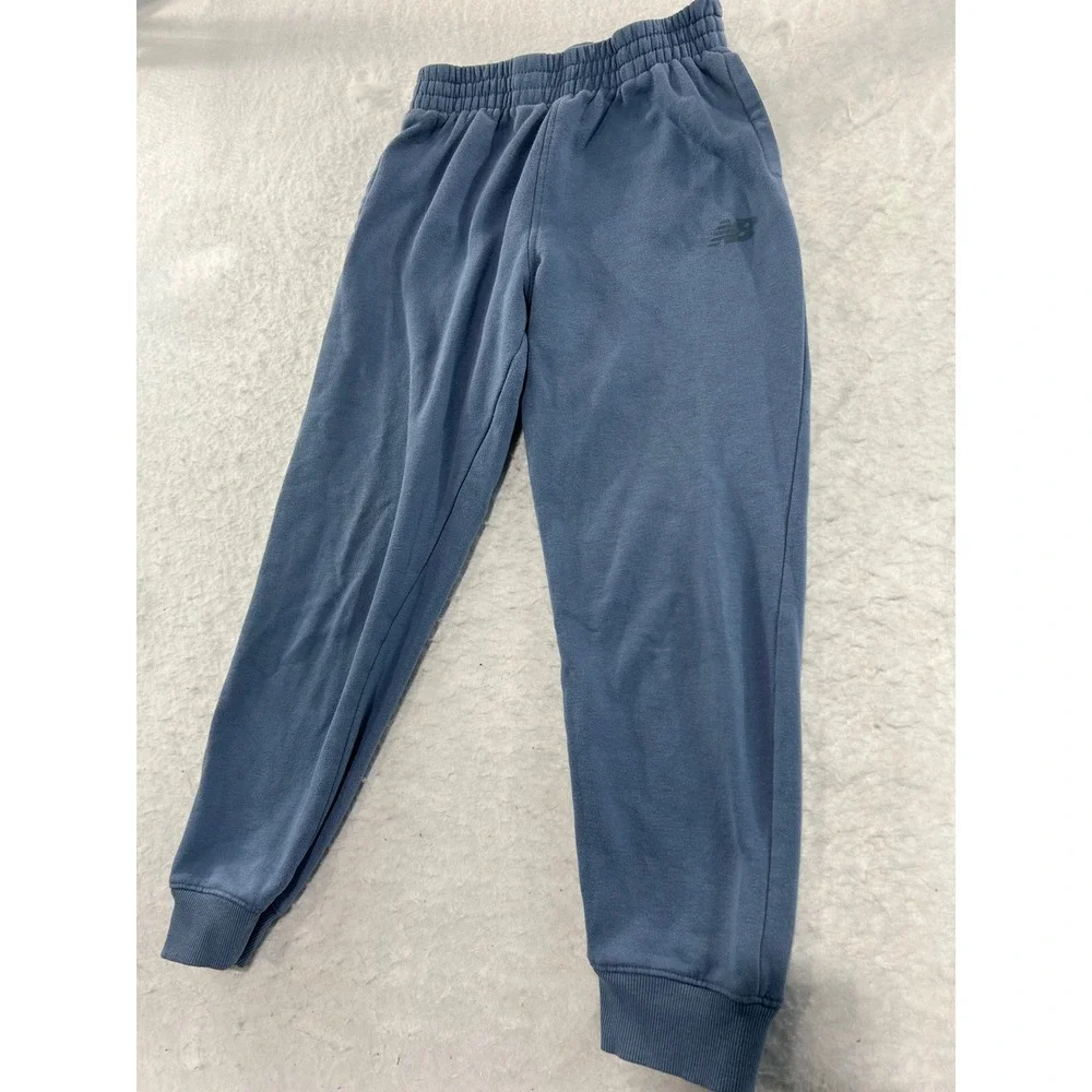 New Balance Boys Blue Fleece Jogger Sweatpants Size 12 Elastic Waist Athletic